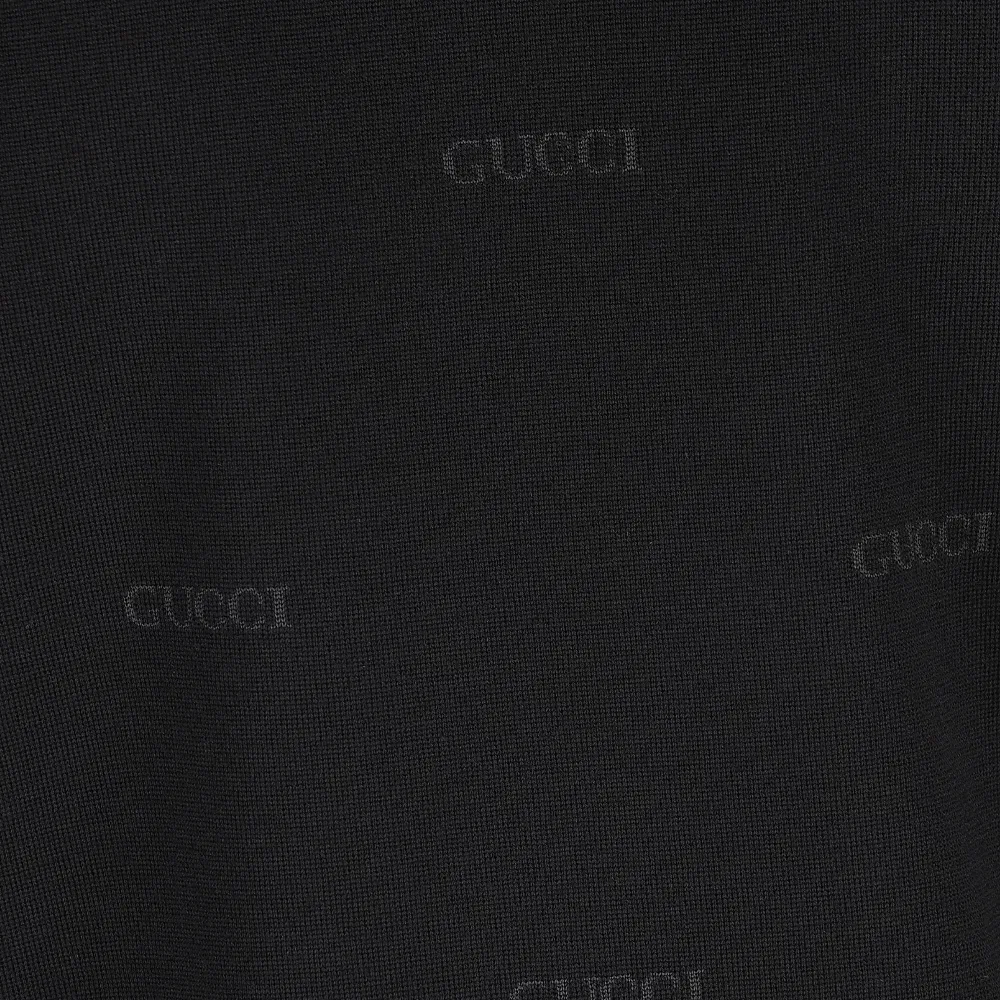 Свитер мужской Gucci с круглым вырезом, свободный крой, черный — фото 4
