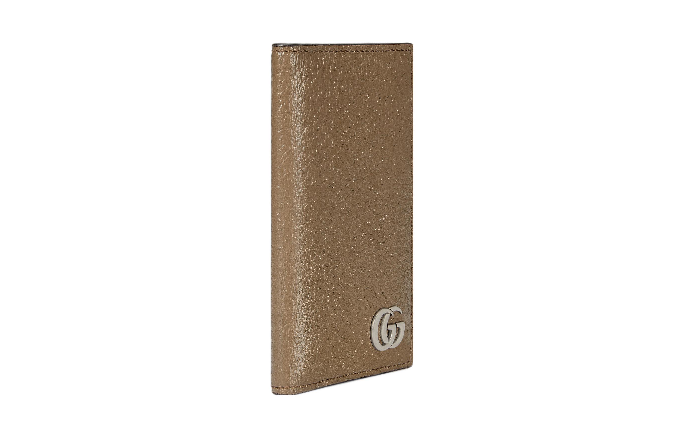 Кожаный кошелёк GG Marmont для мужской коллекции тауп GUCCI — фото 3
