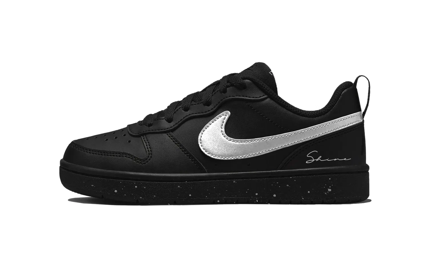 Детские кеды для мальчиков с низким верхом Nike Court Borough, Black Silver