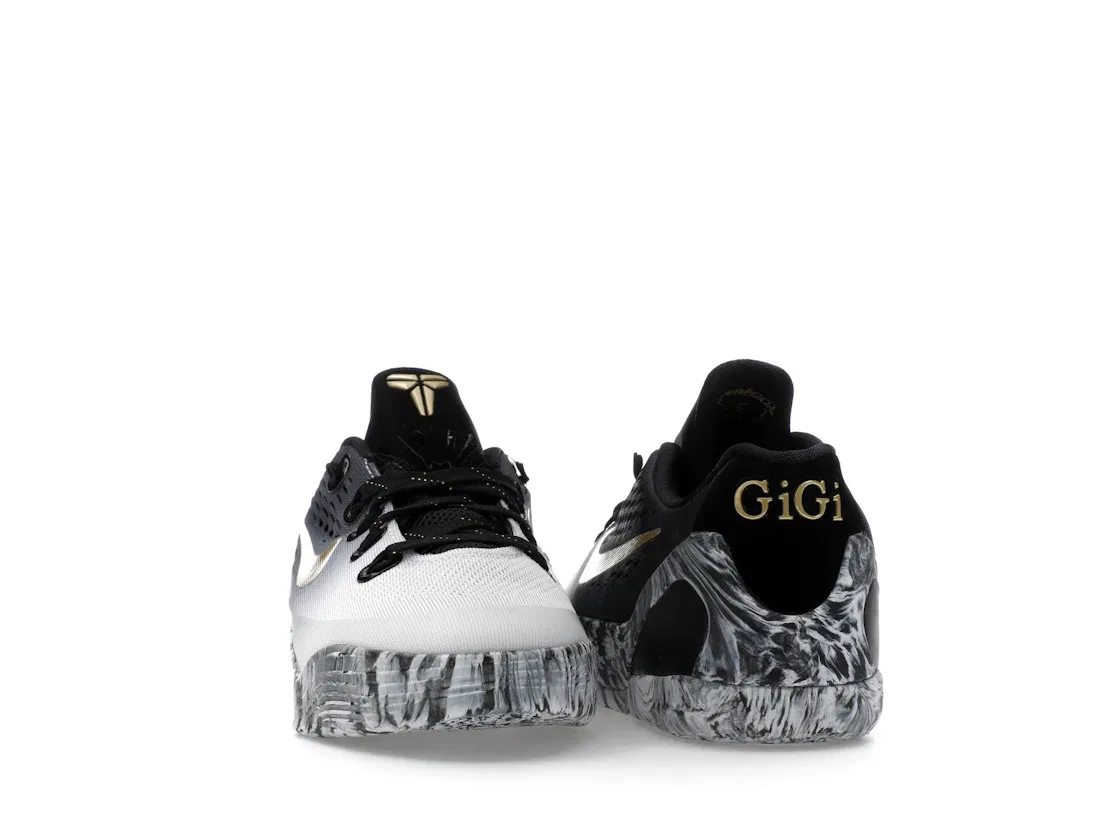 Детские кроссовки для баскетбола Nike Kobe 9 EM Low Mambacita GS, Black/White/Metallic Gold — фото 2