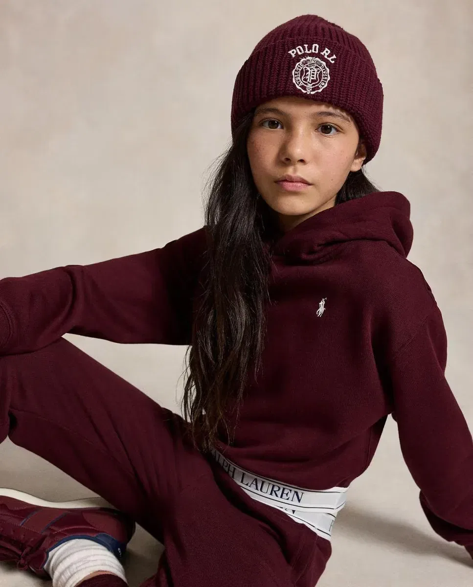 Детская худи для девочек с эластичной лентой с логотипом Polo Ralph Lauren, Burdeos — фото 3