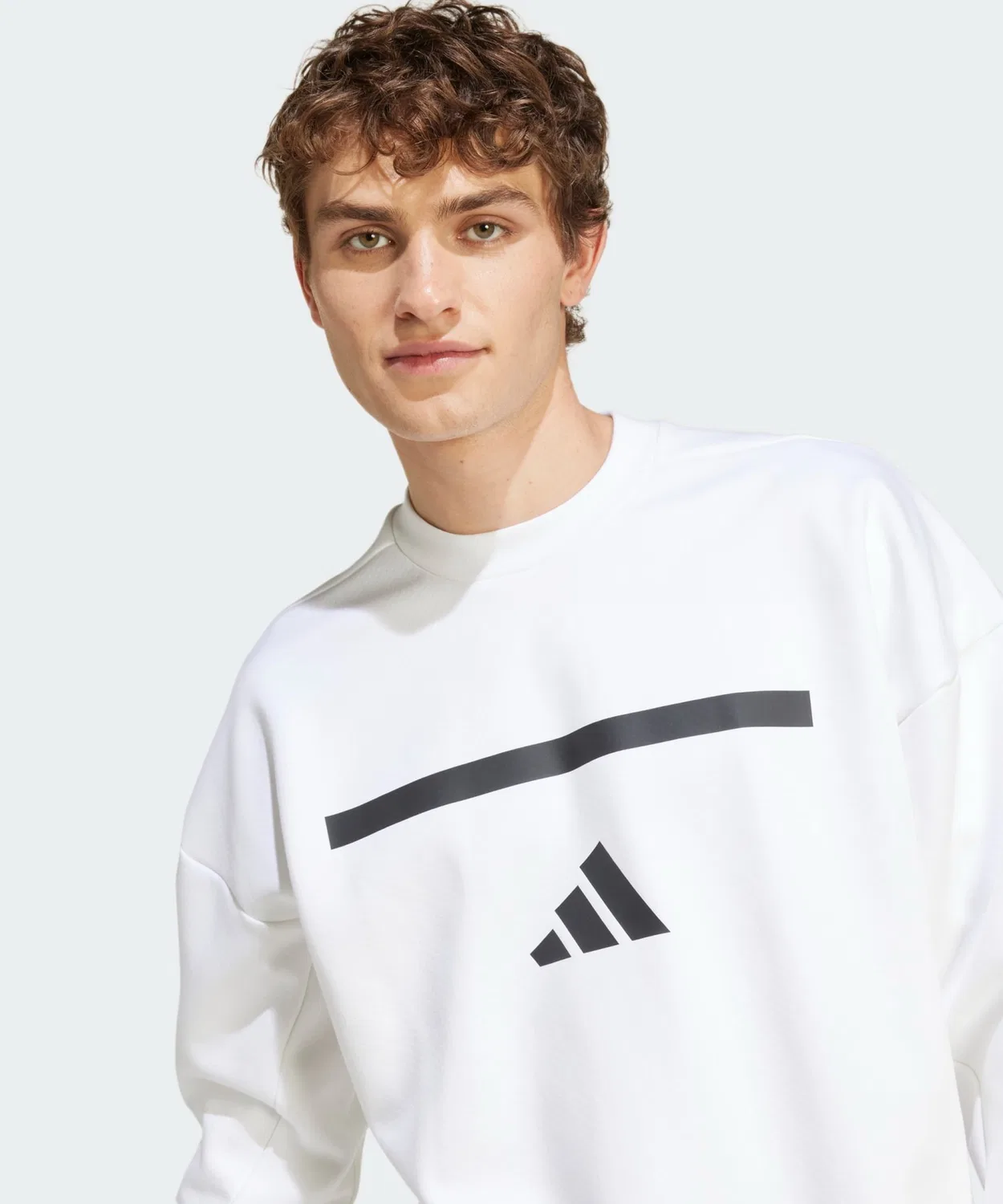 Мужской свитшот с длинным рукавомZ.N.E. Adidas, White — фото 3