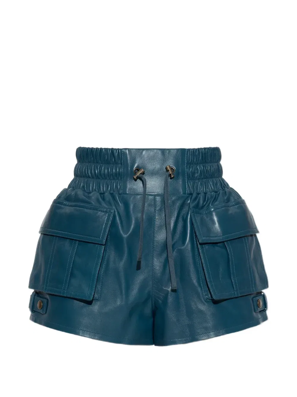 Кожаные шорты карго Balmain, синий