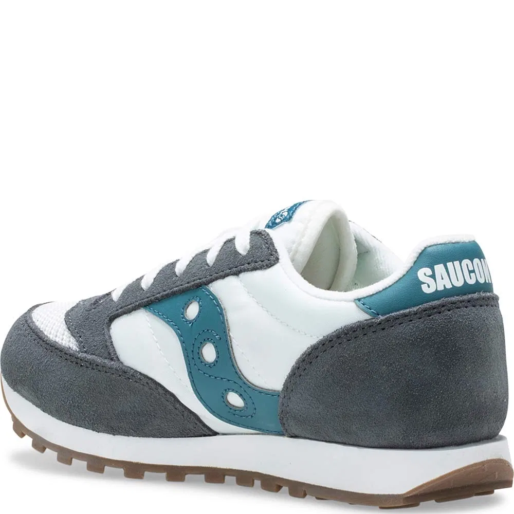 Детские кроссовки для мальчиков и девочек с принтом Jazz Original Vintage Saucony, Grey White Teal — фото 3