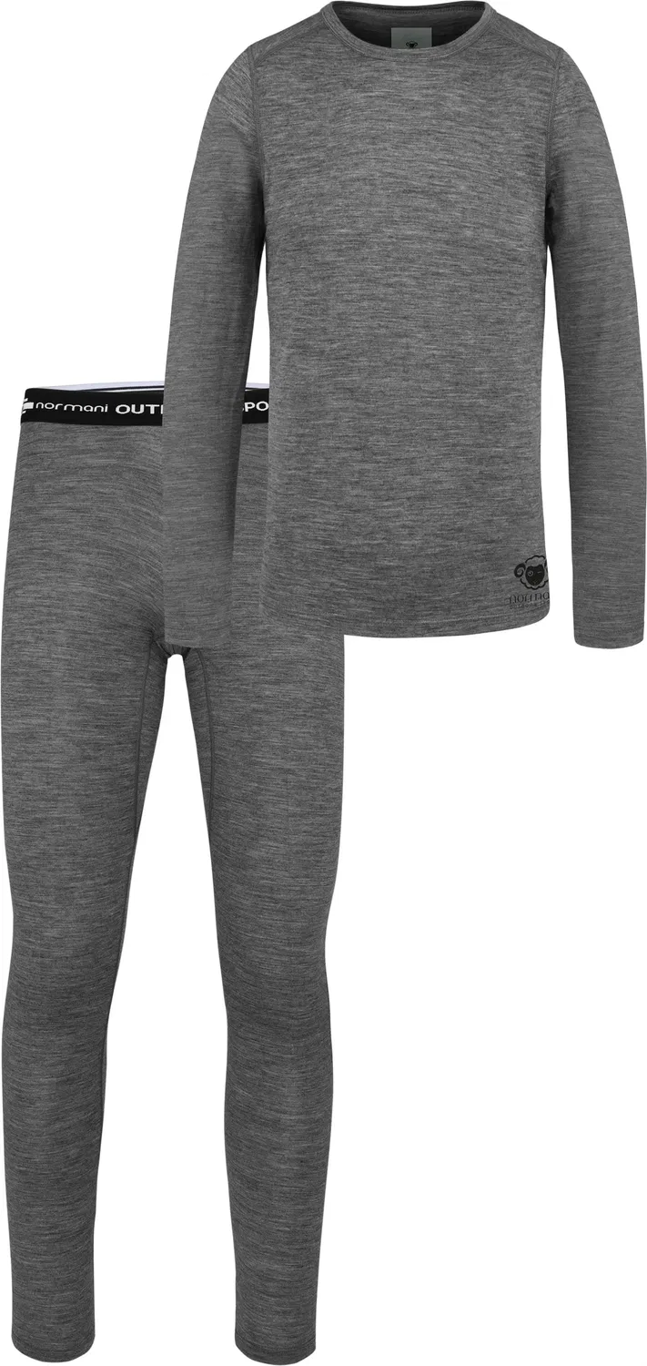 Комплект термобелья из мериносовой шерсти для детей Normani Outdoor Sports, серый