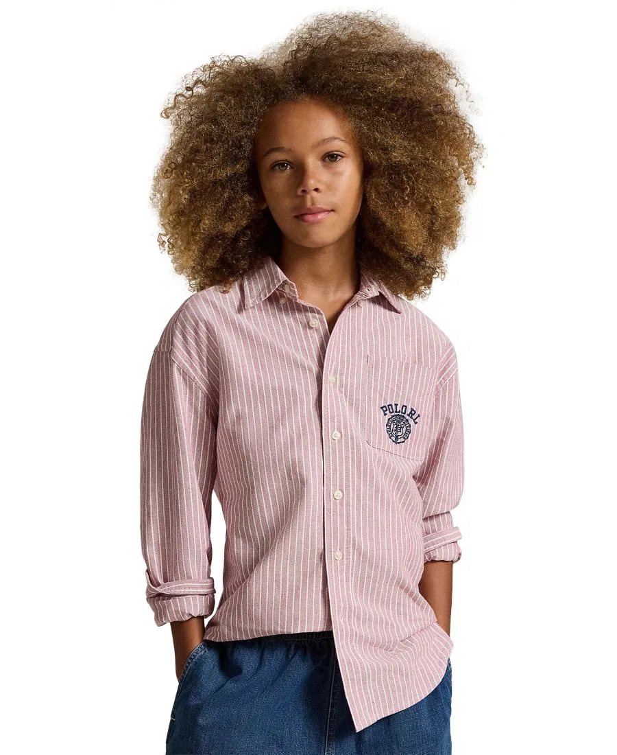 Рубашка оксфордская из хлопка с принтом Polo Ralph Lauren, Burgundy White