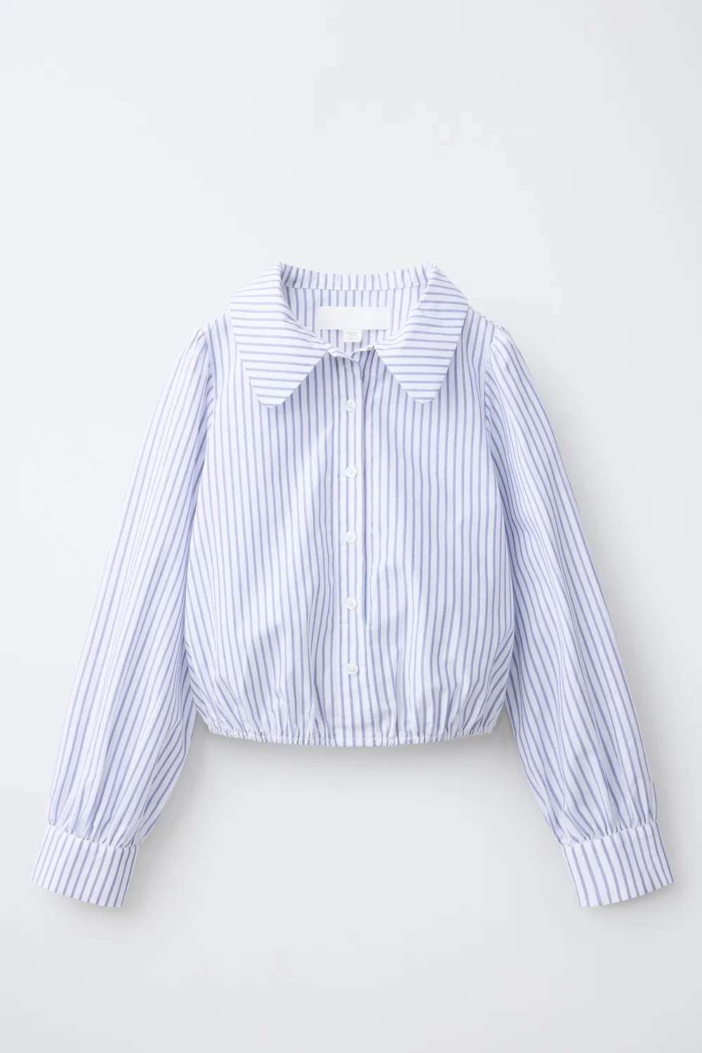 Полосатая рубашка с воротником в стиле Питера Пэна ZARA, Blue/White