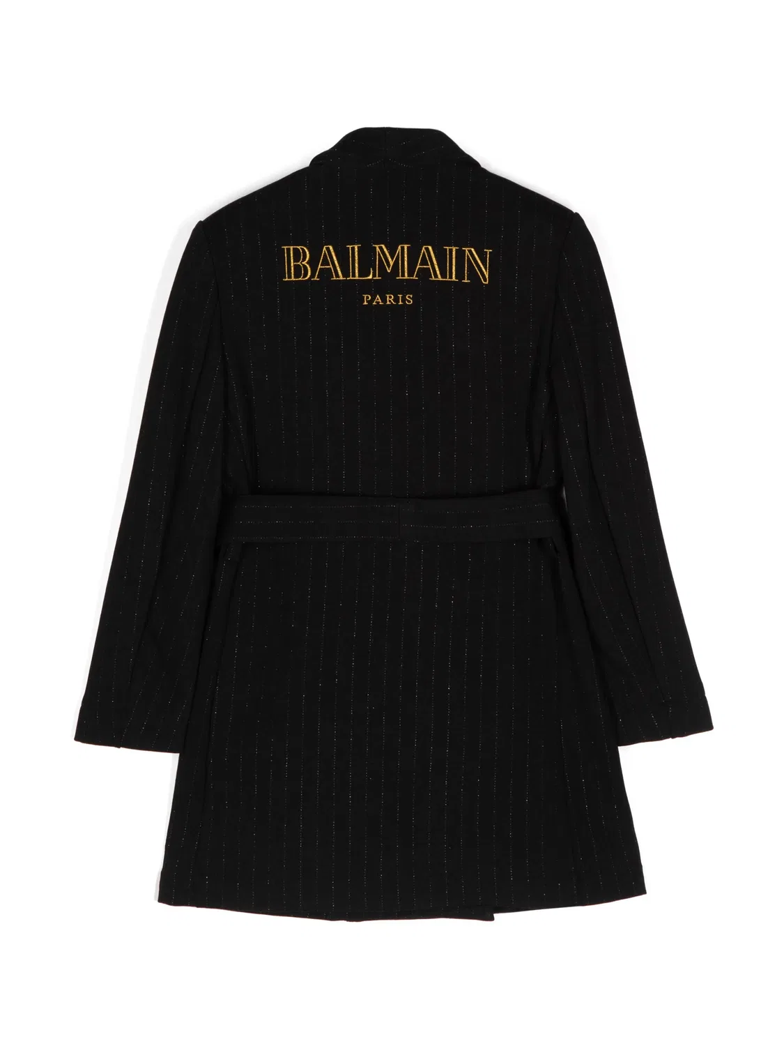 Стеганое двубортное пальто Balmain, черный — фото 3