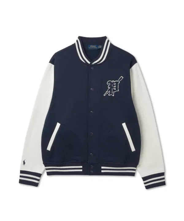 Флисовая бейсбольная куртка, Polo Ralph Lauren, темно-синий