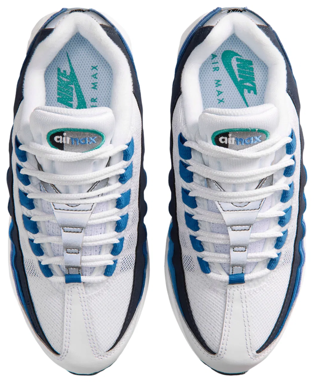 Кроссовки для мальчиков Air Max 95 BB PRM Nike, цвет White/Emerald Green/Lake Blue — фото 4