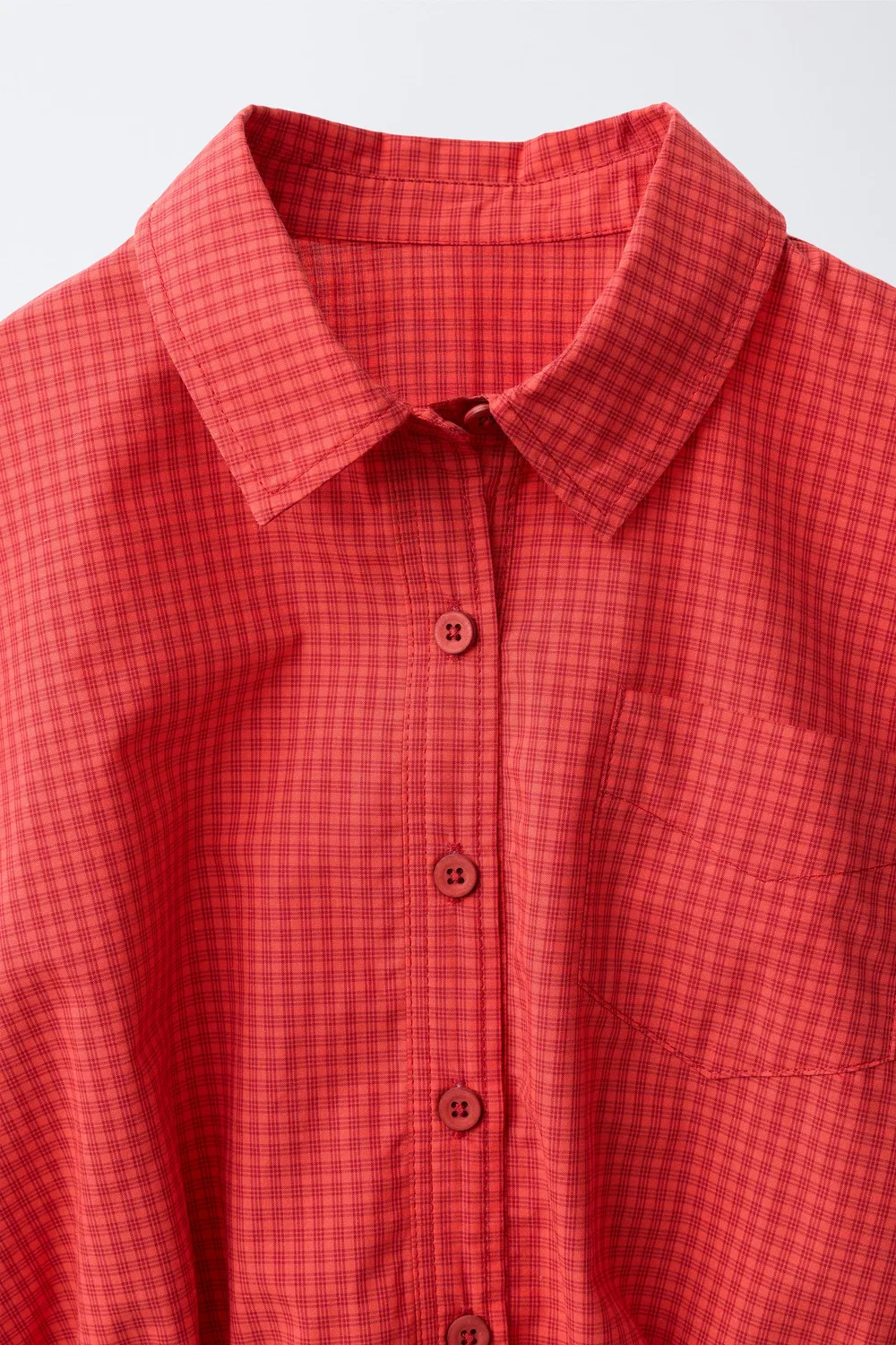 Рубашка в клетку ZARA, Red — фото 3