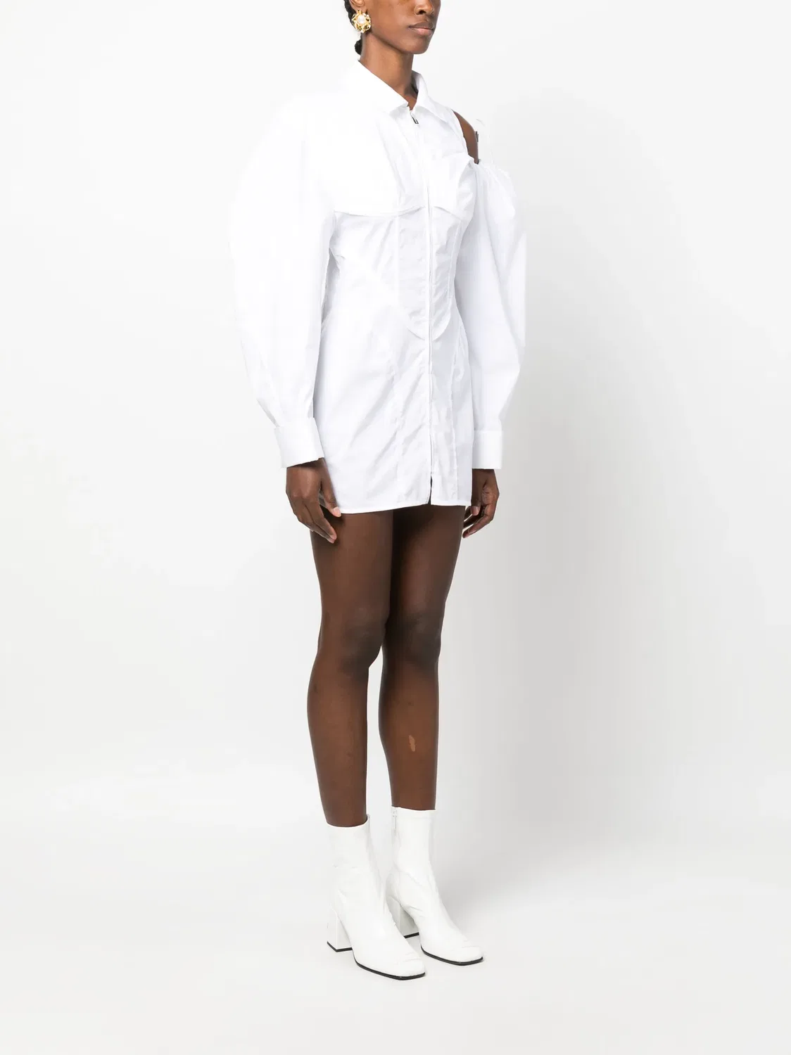Асимметричное Платье-Рубашка Jacquemus, белый — фото 4