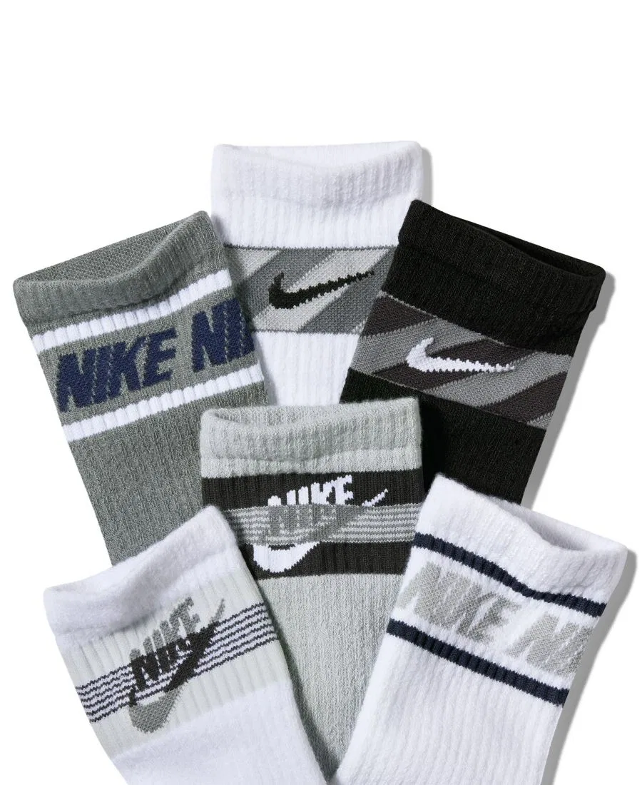 Носки повседневные для детей с усиленной амортизацией, комплект из 6 пар Nike, Gray Multi-Color — фото 4