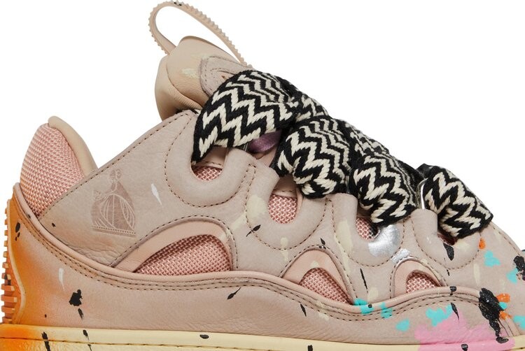 Кроссовки Gallery Dept. x Lanvin Wmns Curb Light Sneakers Paint Drip - Pale Pink, розовый — фото 2