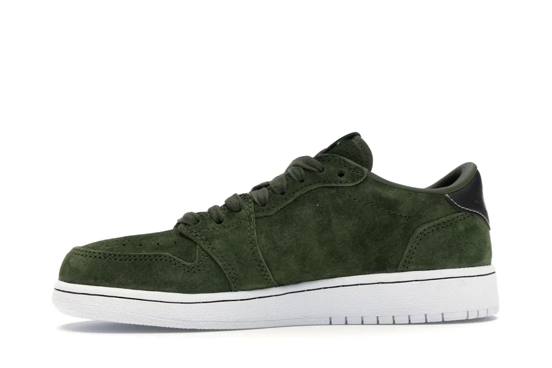Детские кроссовки без свуша Legion Green Jordan 1 Retro Low NS Jordan, Legion Green Metallic Red Bronze White — фото 3