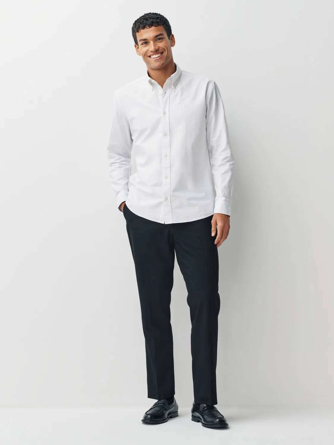 Рубашка оксфордская, Slim Fit, белая Next — фото 2