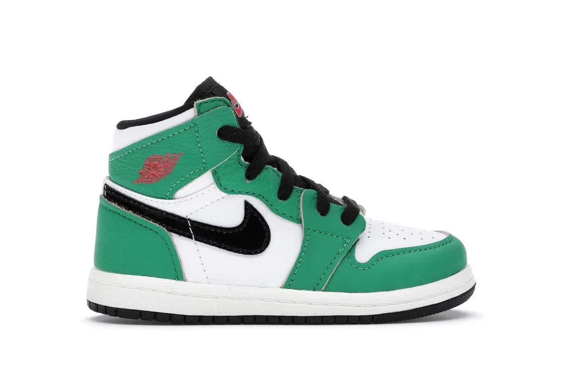 Детские кроссовки с высоким верхом Jordan 1 Retro High Lucky Green Jordan, Lucky Green/White-Black-Sail