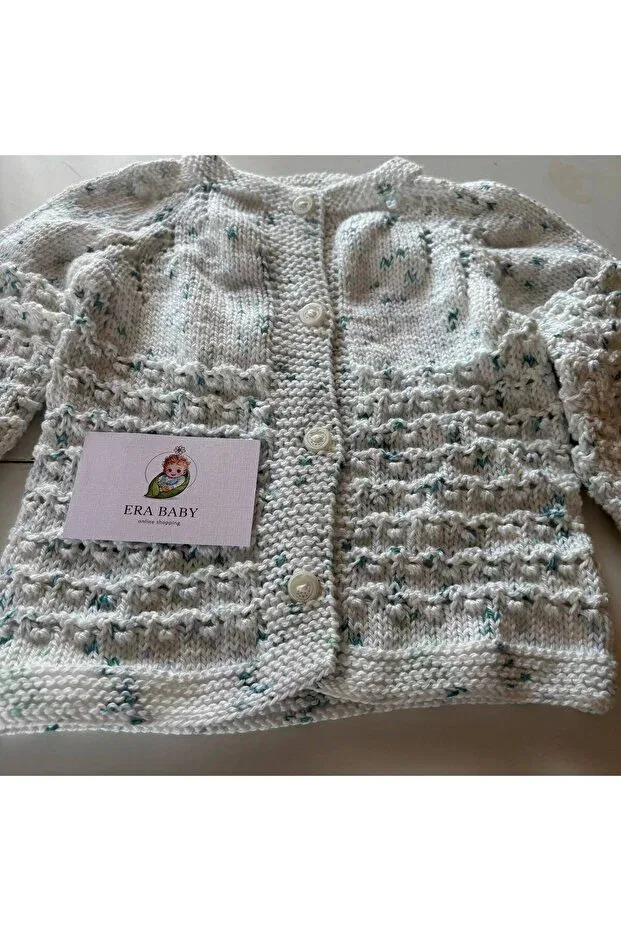 Детский кардиган с длинным рукавом Hand knitted baby cardigan buttoned knitwear cardigan Generic Brands, Ecru