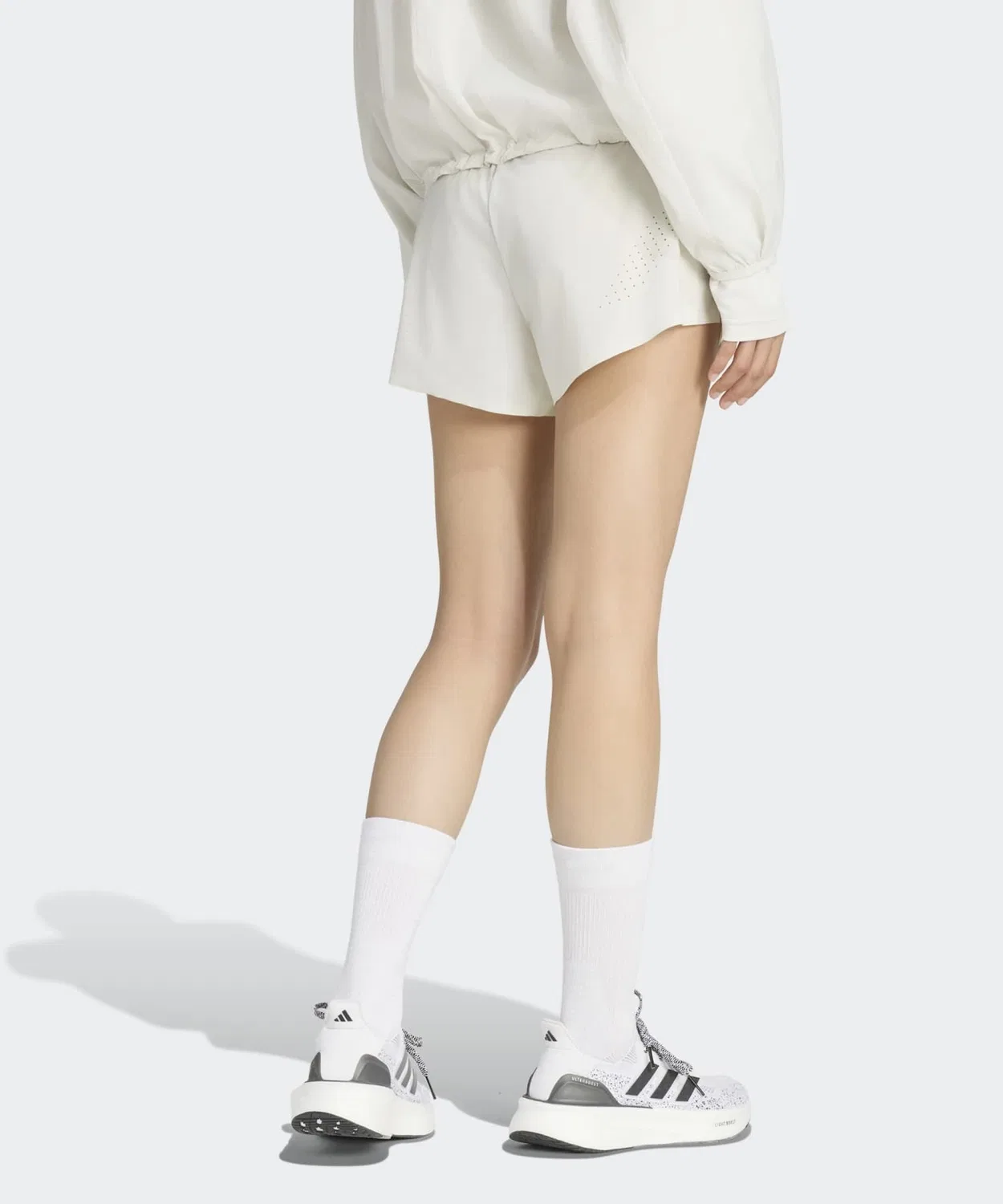 Женские шорты для бега из тафты с принтом Adidas, Grey Other — фото 2