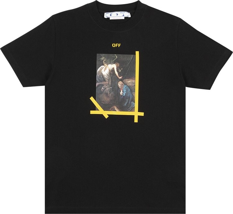 

Футболка Off-White Caravaggio Print T-Shirt 'Black/White', черный