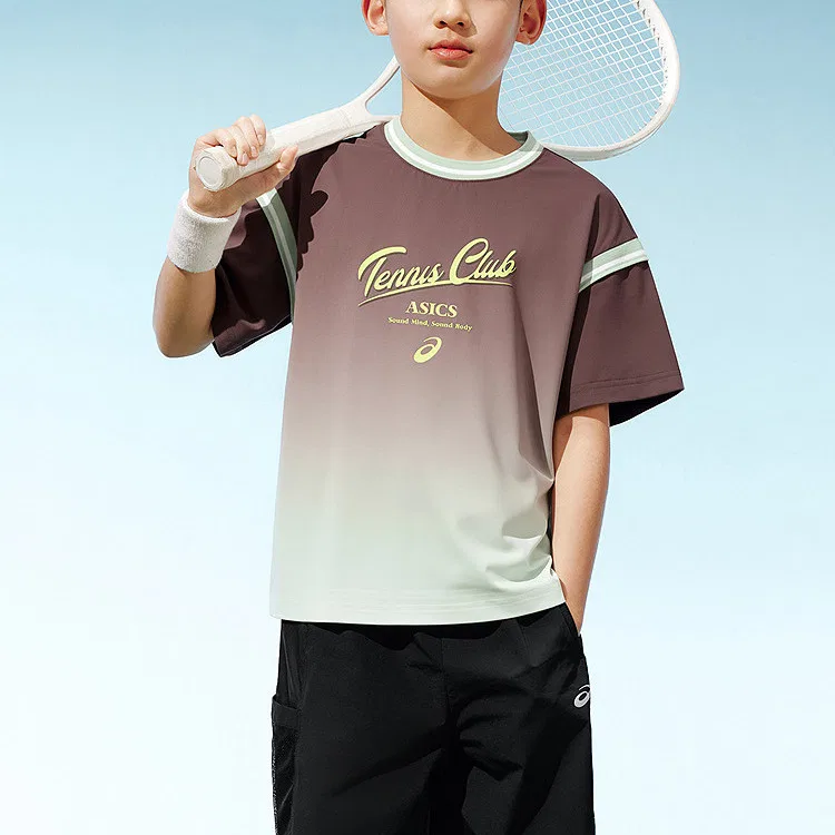 Детская футболка быстросохнущая Crew Neck Thin, ASICS, Brown Tone — фото 4