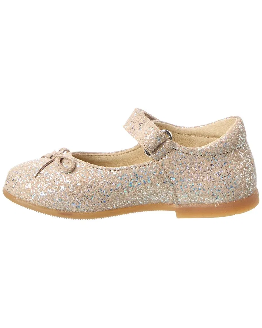 Детские балетки из замши с бантом Naturino Suede Ballet Flat, серый — фото 2