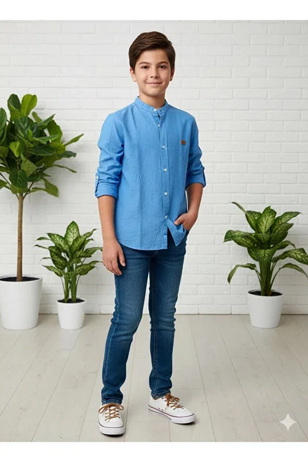 Детская рубашка с длинным рукавом Orca Kids Fashion, Blue