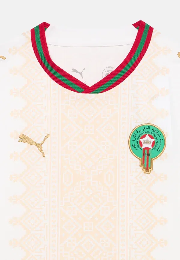 Футболка с влагоотведением Morocco frmf away jersey Puma, White, Victory Gold, белый — фото 4