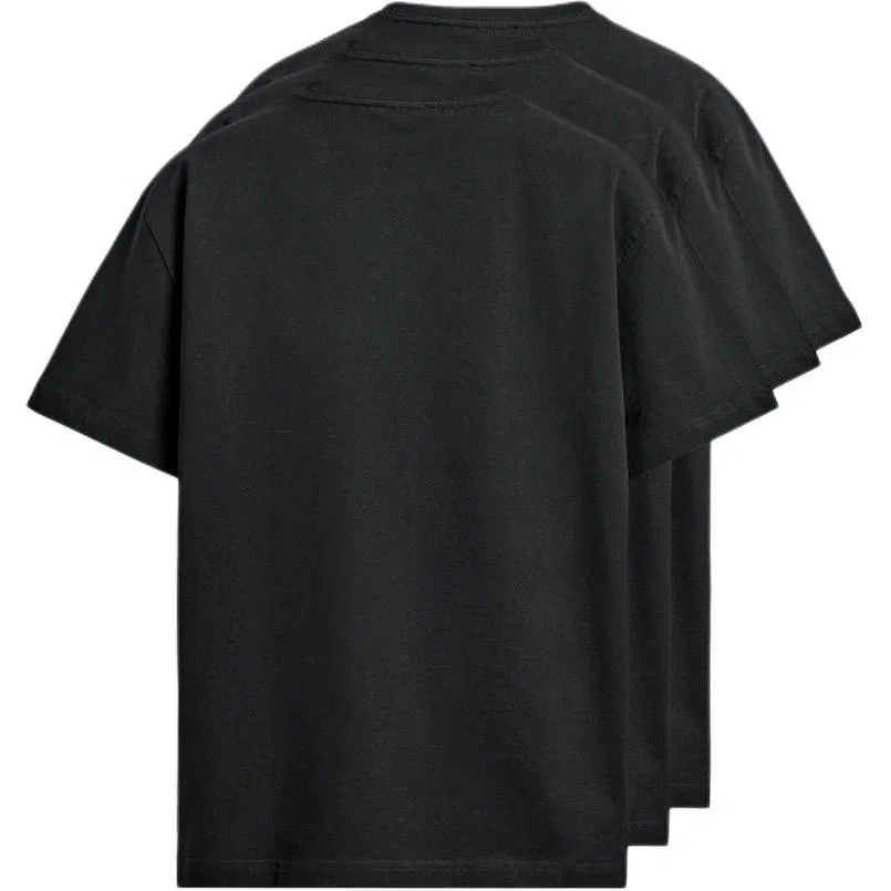Мужской комплект футболок с круглым вырезом 3 шт, ZARA, Black — фото 3