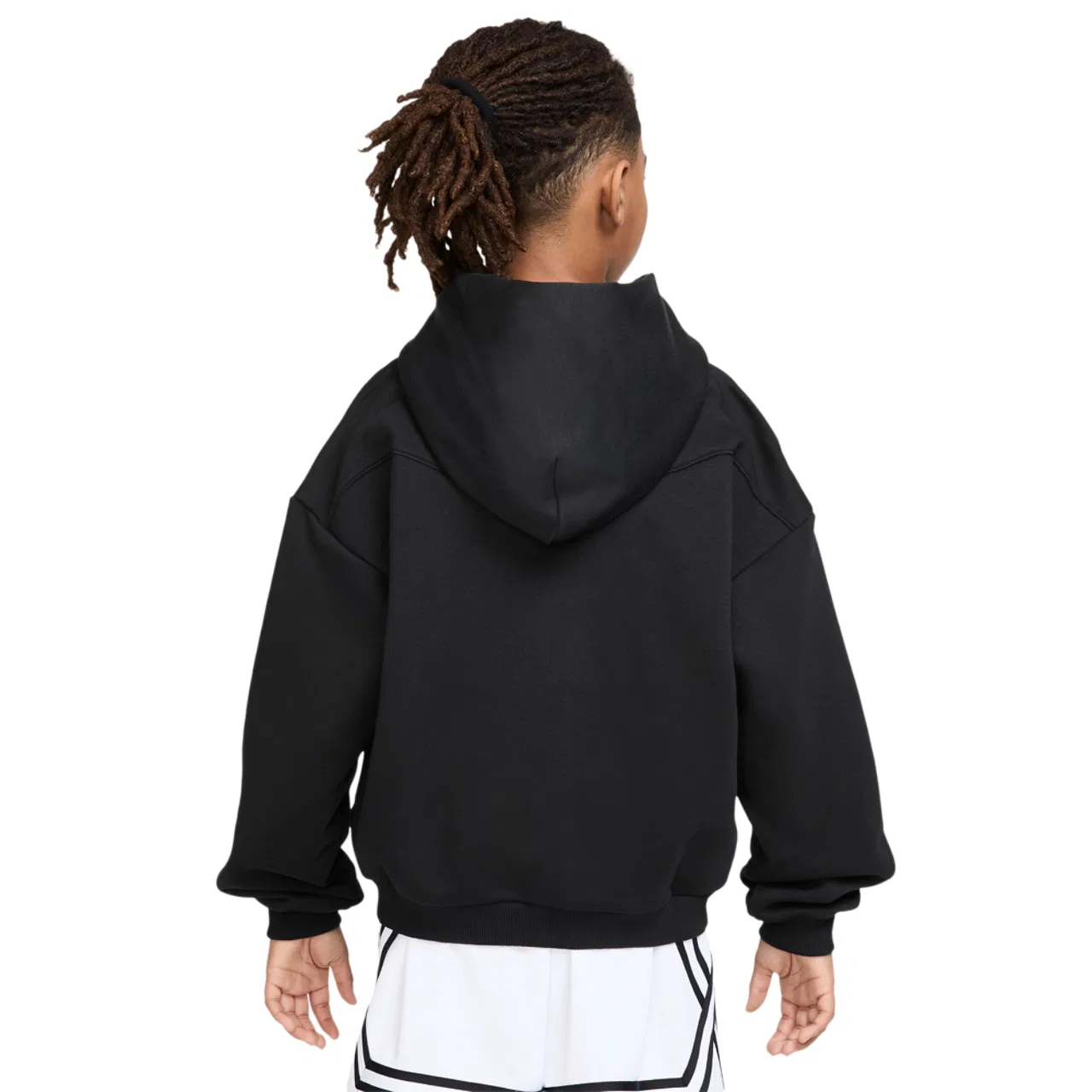 Детская толстовка на молнии с технологией Therma-FIT Standard Fleece Nike, белый/черный — фото 2