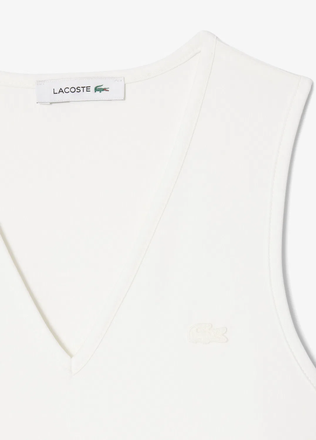 Платье Lacoste V-образный вырез Regular Fit, белый — фото 2
