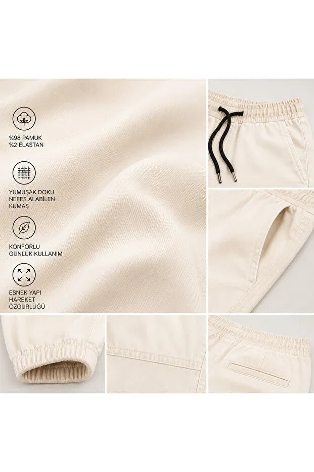 Детские брюки для мальчиков хлопковые джоггеры Generic Brands, Nude Color — фото 2