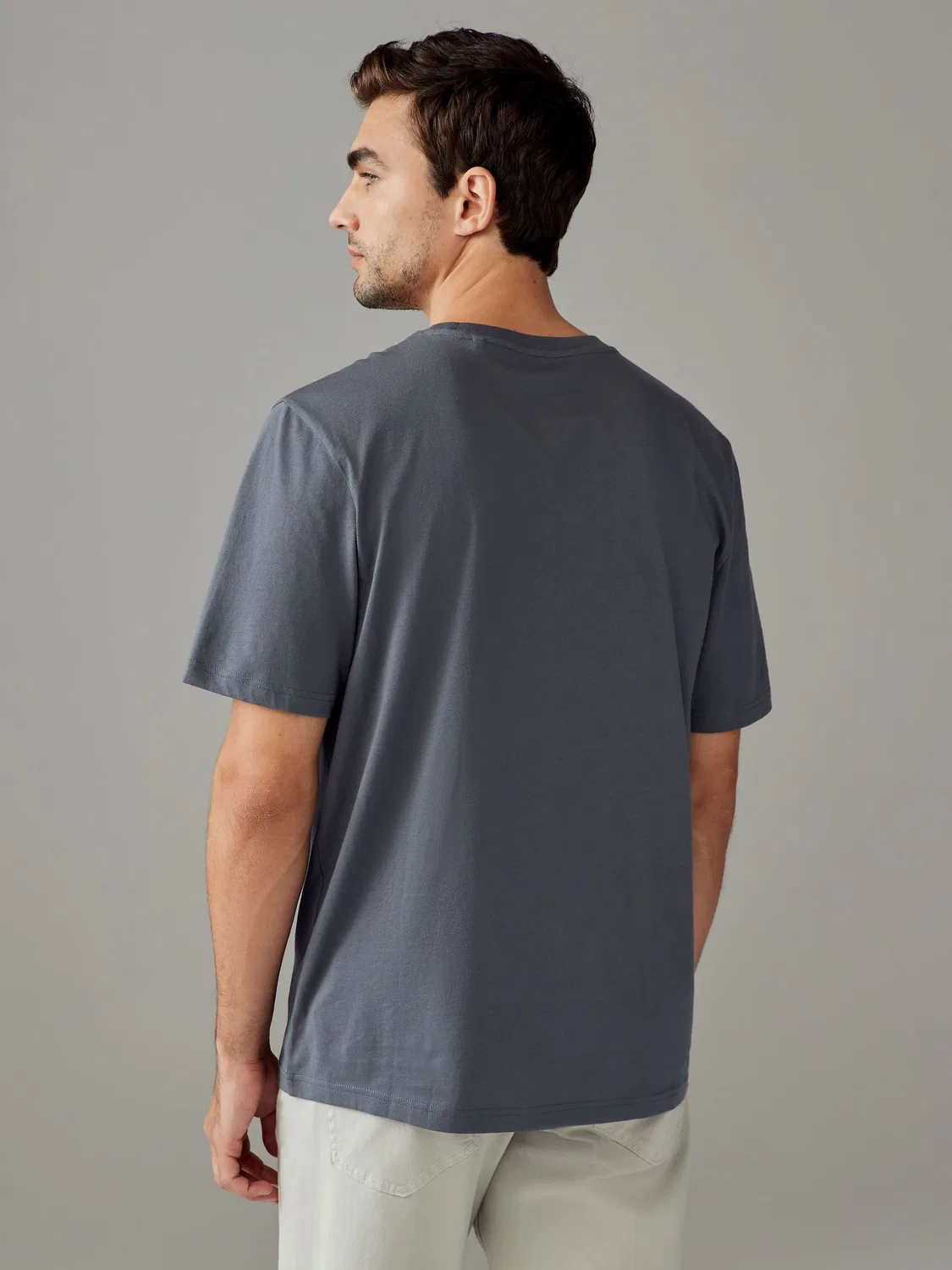 Футболка хлопковая Regular Fit Essential Next, Grey Slate — фото 3