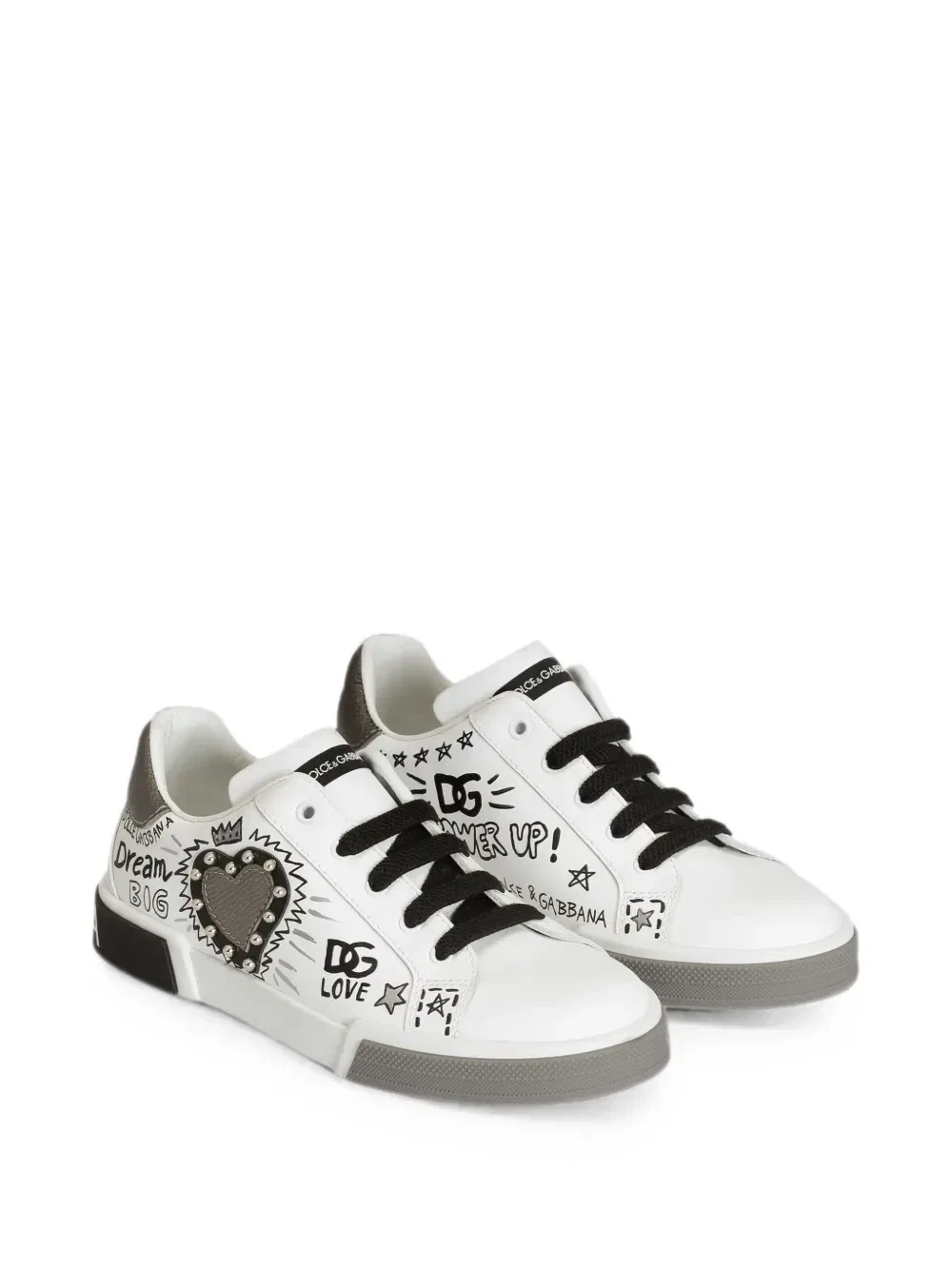 Кроссовки Portofino Light из кожи наппа Dolce & Gabbana Kids, белый — фото 2