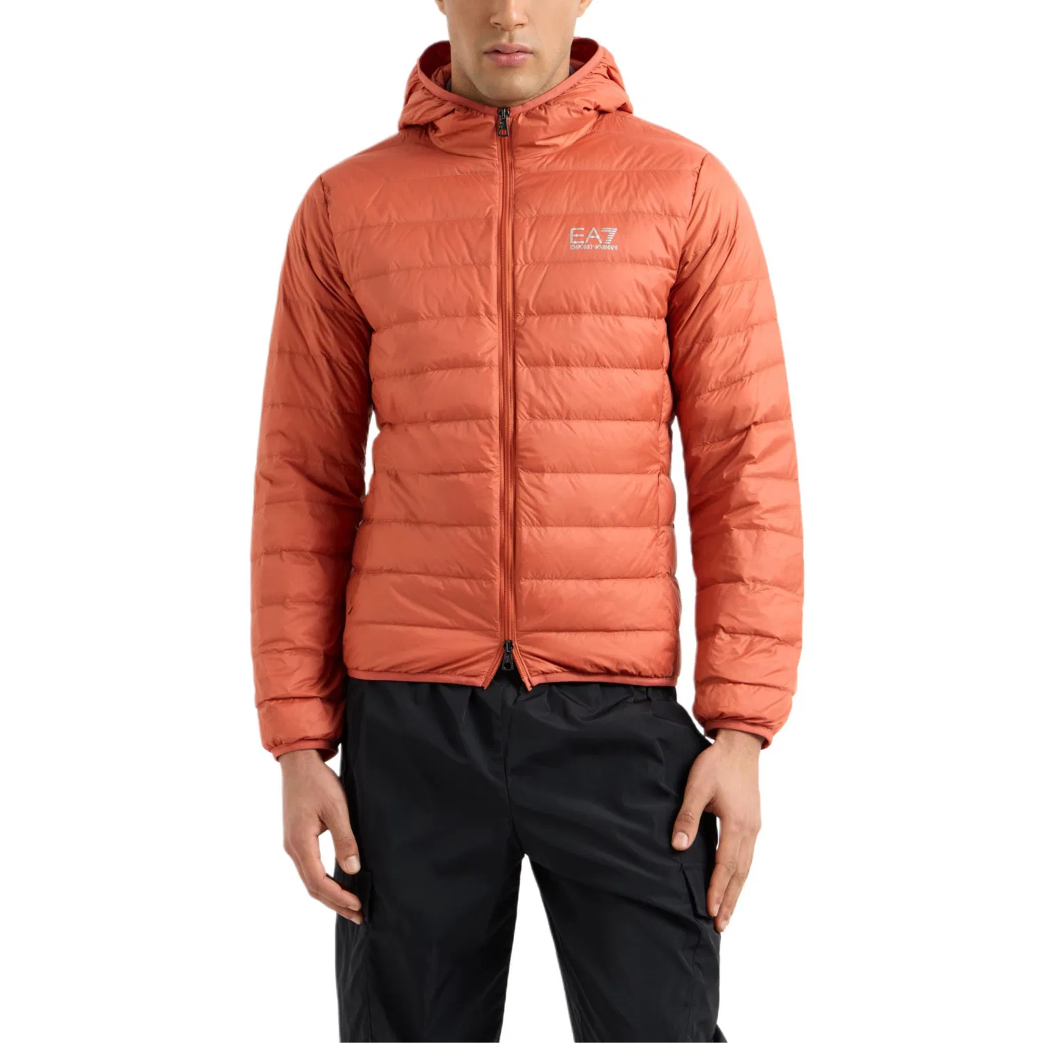 Мужское стеганое худи-куртка с капюшоном Orange EMPORIO ARMANI, Orange — фото 3