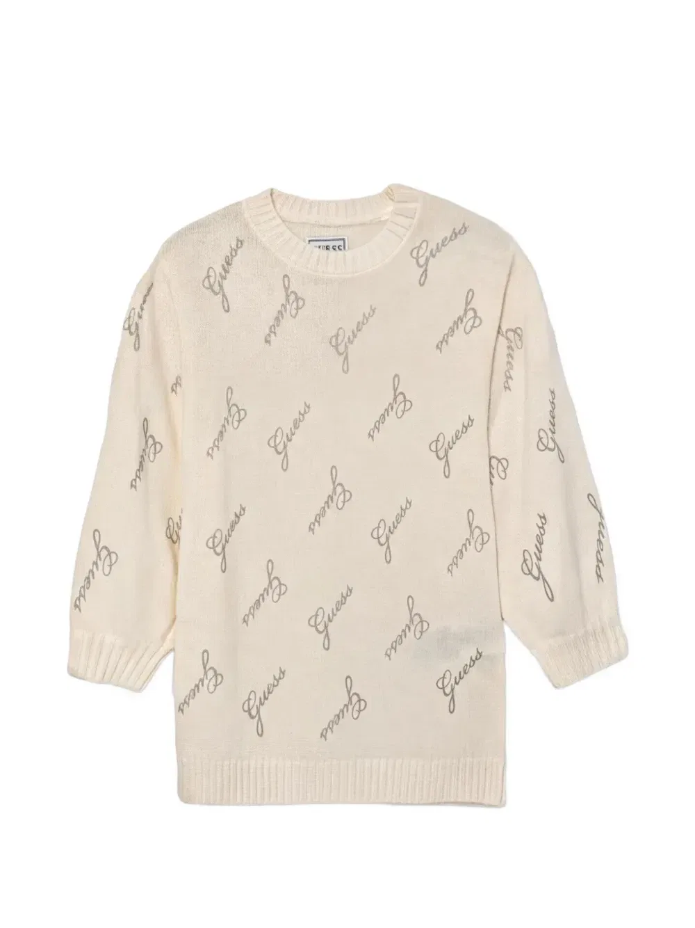 Трикотажное платье с длинными рукавами Guess Kids, бежевый