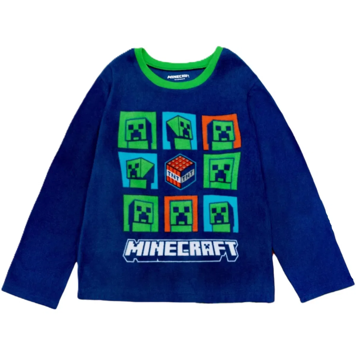 Пижамный комплект из микрофлиса 2 предмета Minecraft, navy/green — фото 2