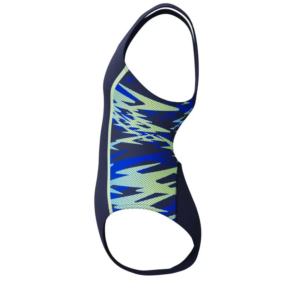 Детский слитный купальник для девочек Hyperboom Splice Muscleback Speedo, Blau Grun — фото 4