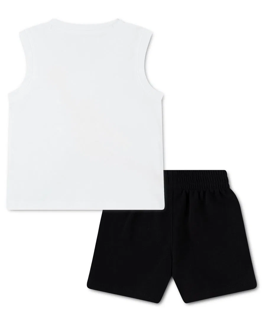 Комплект из топа без рукавов и шорт с принтом Jordan, White/Black — фото 2