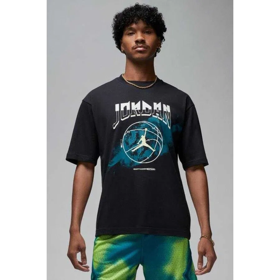 Футболка мужская с коротким рукавом с принтом MJ Graphic Short-Sleeve Crew Nike, Черный