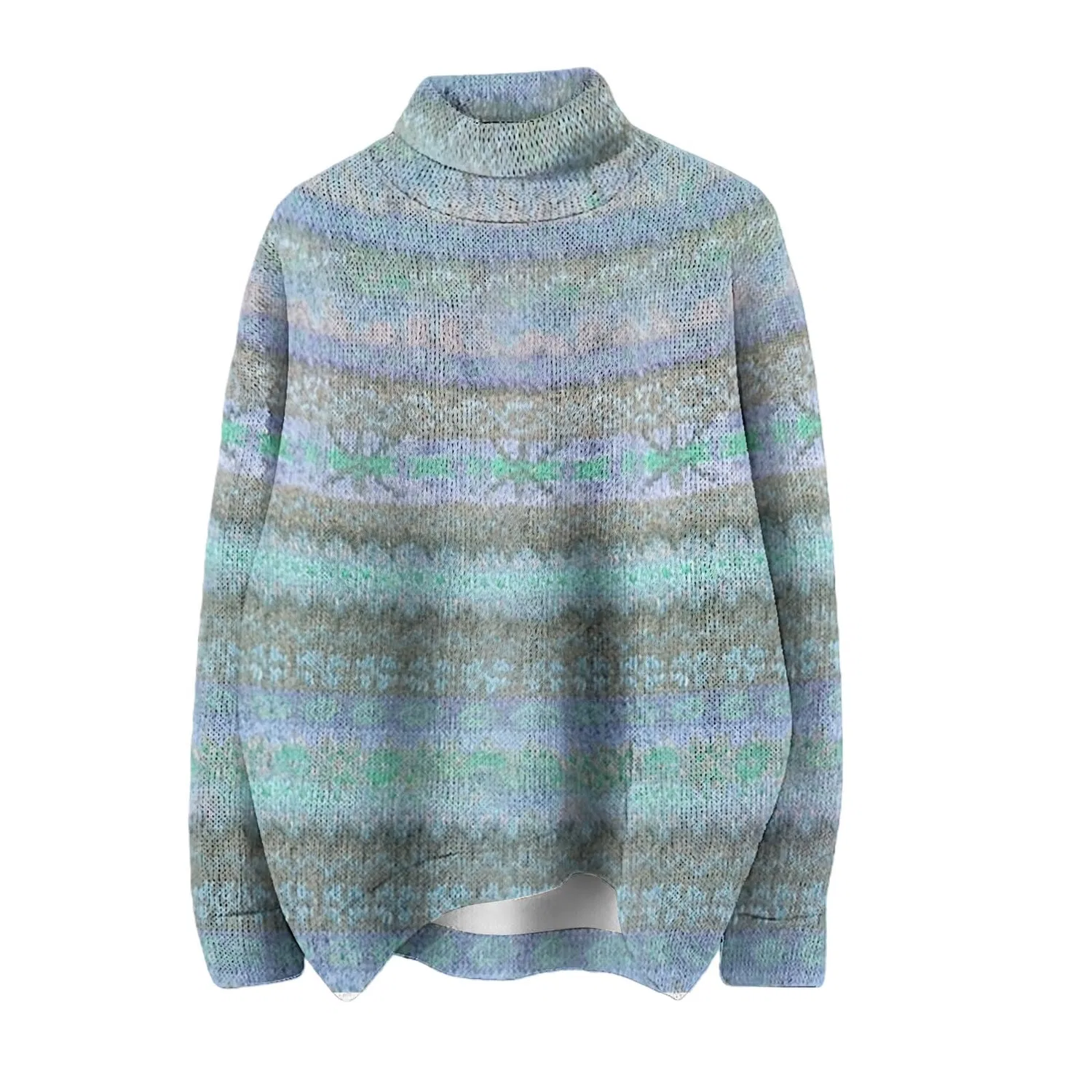 Женский свитер с жаккардовым узором Norwegian Women Sweater, 02 Light Blue — фото 4