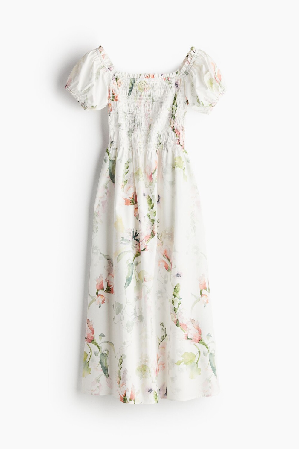 

Платье H&M Off-the-shoulder Poplin, белый