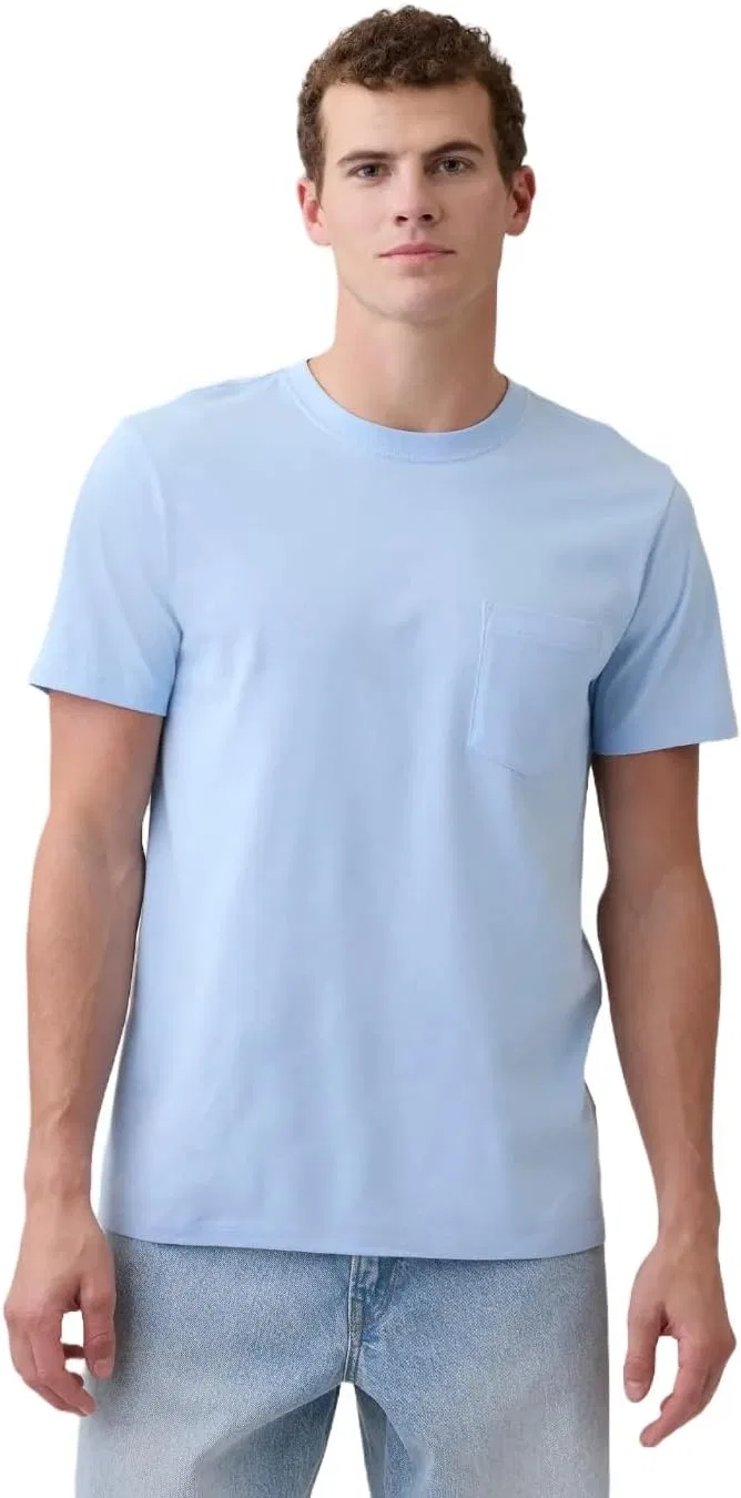 Мужская футболка с нагрудным карманом Everyday Soft GAP, Cerulean Blue