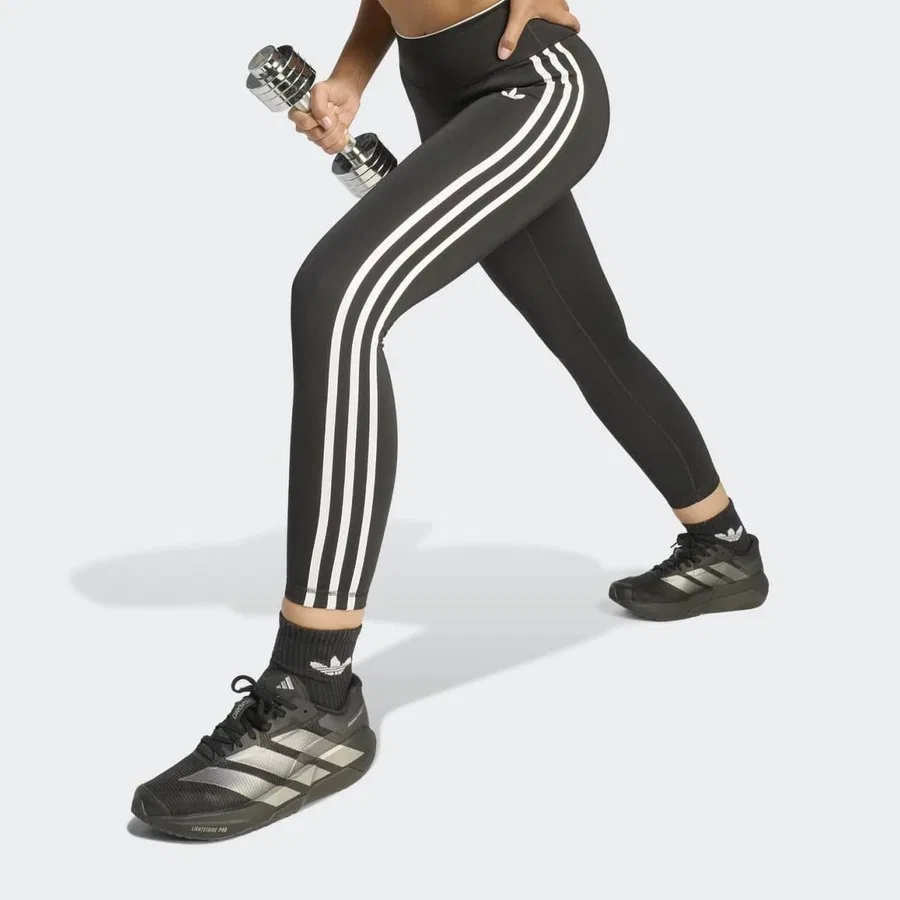 Женские леггинсы 7/8 с принтом adidas Originals Sport Superstar, Черный — фото 3