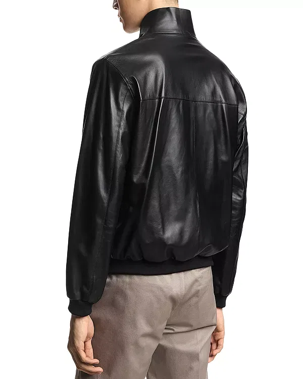 Мужская куртка из кожи Essential Glove Like Nappa Lambskin Emporio Armani, Black Beauty — фото 3