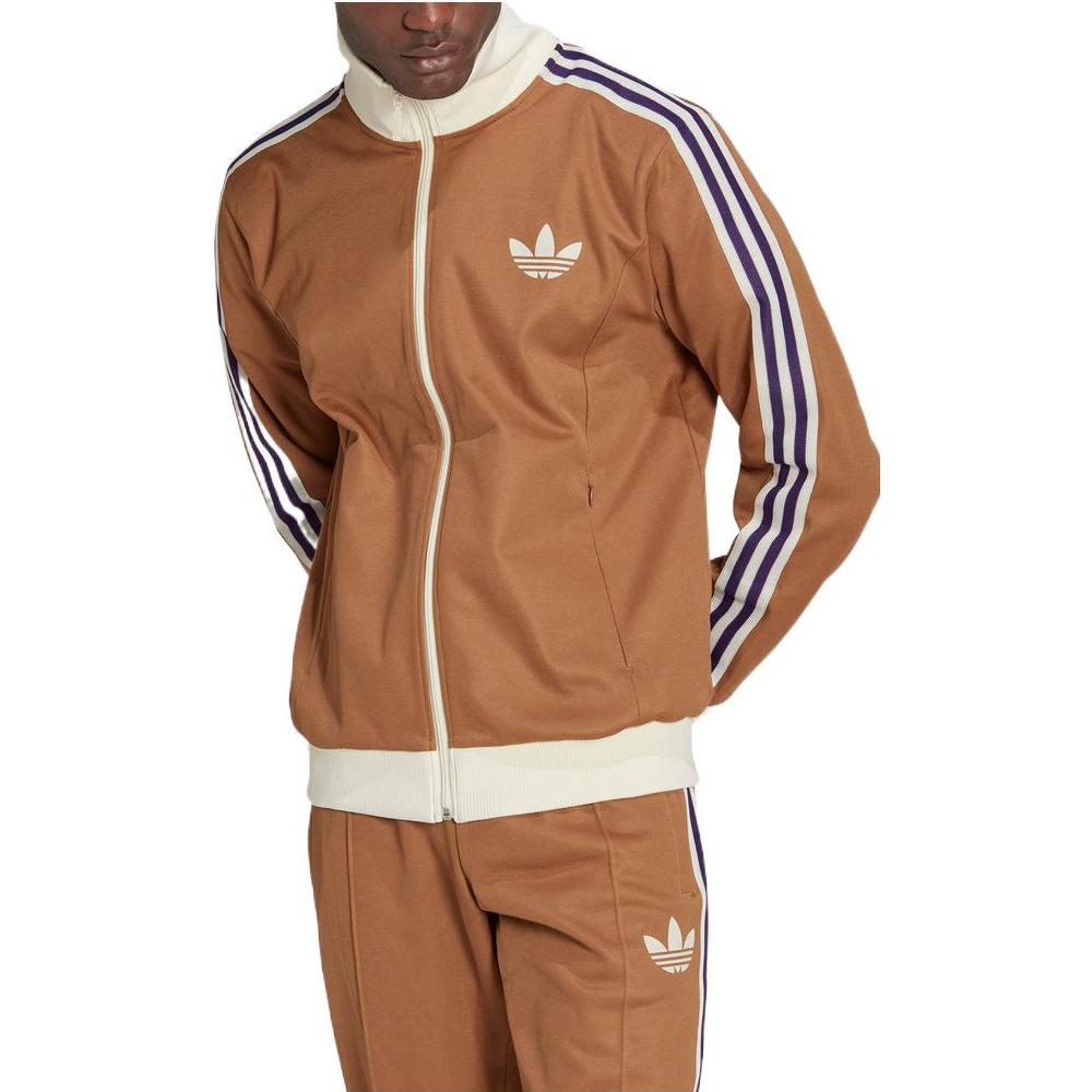 Куртка Men's adidas originals Brand Logo Printing Zipper Classic Sports Jacket Autumn Brown IB3427, коричневый — фото 4