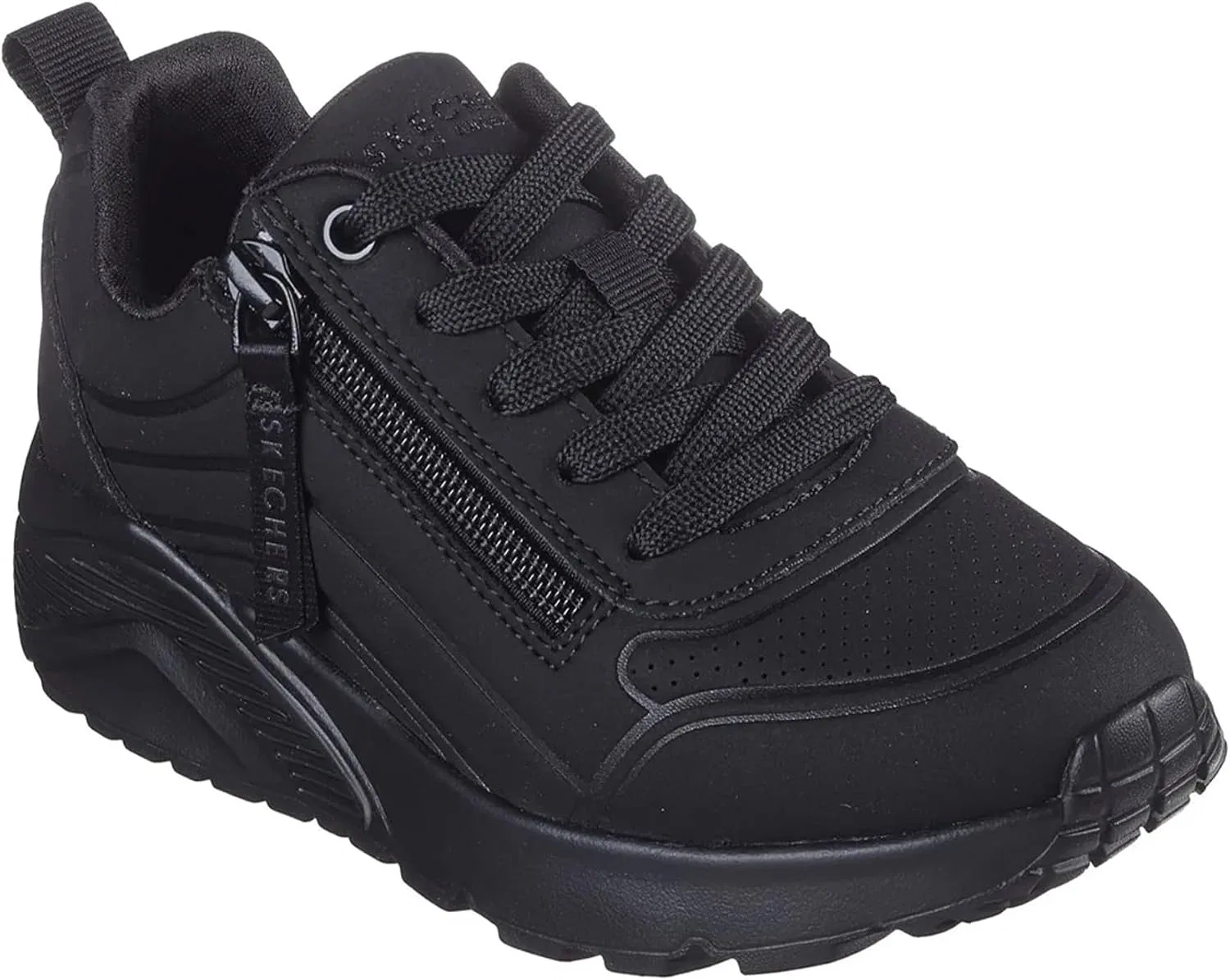 Детские кроссовки для девочек UNO Lite Easy Zip Skechers, Black — фото 2