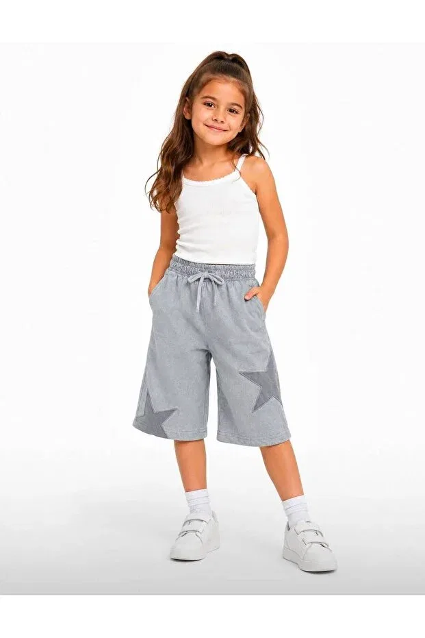 Детские шорты для девочек хлопковые Bermudas Kids Ada Butik Didim, Серый