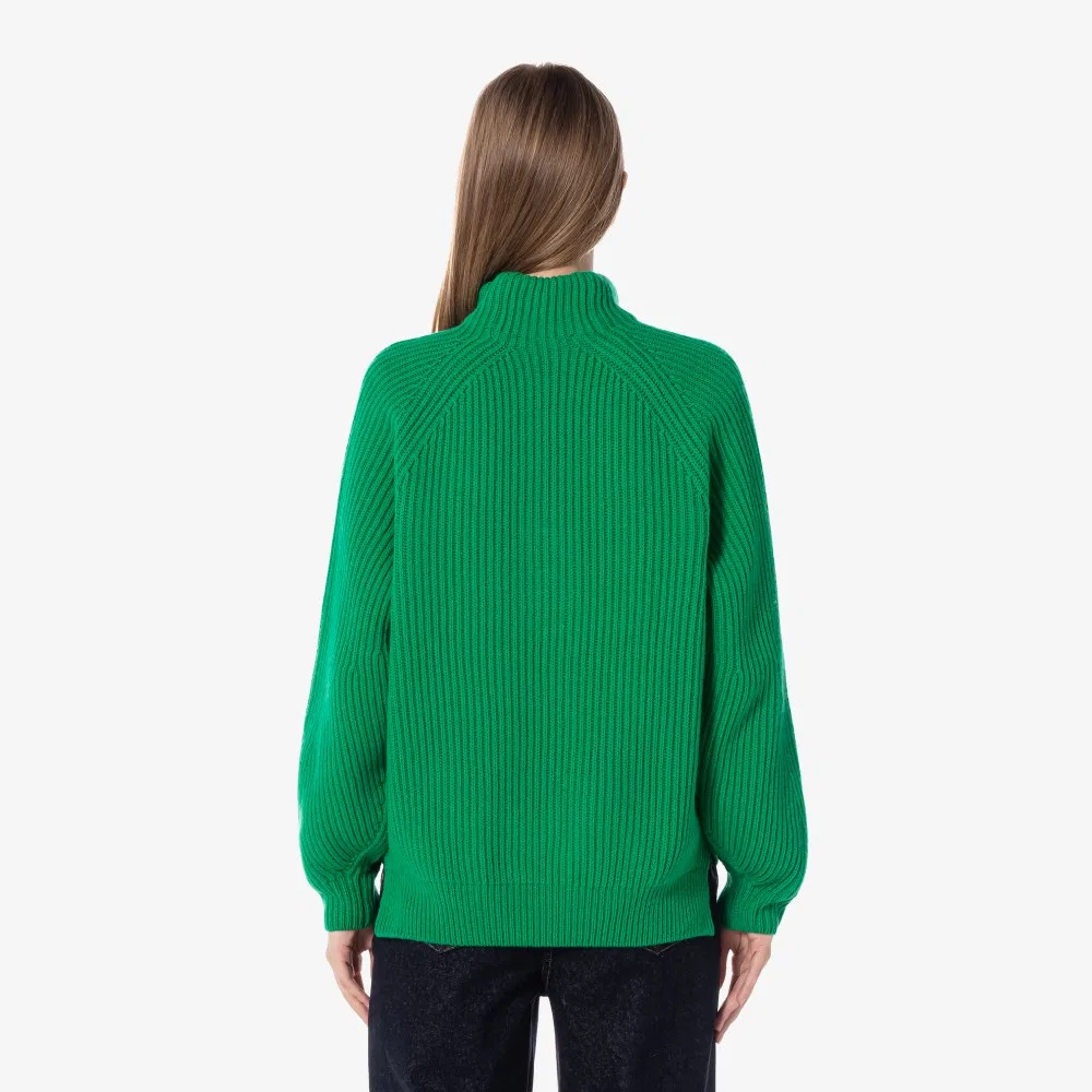 Женский свитер Lacoste 3D-эффект, зелёный — фото 3