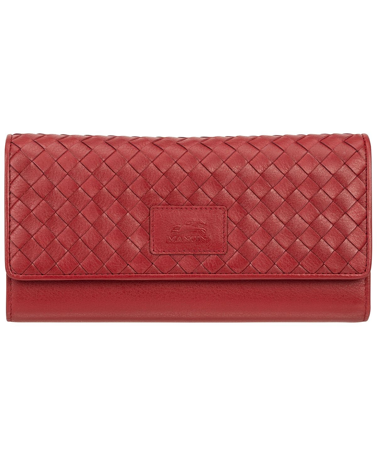 

Женский кошелек Basket Weave Collection с защитой RFID в четыре раза Mancini, красный